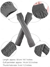abordables Braces &amp; Supports-1 Pairs  Elbow Warmer Arm Warmers Long Fingerless Gloves Knit Wrist Warmers with Thumb Hole Open F inger Arm Socks for Women Adult