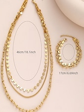 cheap Necklaces &amp; pendants-Necklace Chrome Gold Women&#039;s Elegant Fashion Layered Wedding irregular Necklace For Wedding Party