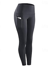 economico Leggings e collant da yoga-Per donna Pantaloni da yoga Leggings da yoga Vita Alta Yoga Allenamento in Palestra Pilates Collant Grigio scuro Nero Blu marino Autunno Gli sport Abbigliamento sportivo Elasticizzato Taglia piccola