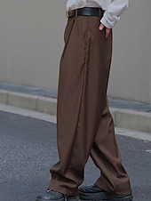 preiswerte Lose-Herren Abschlußfeier Anzughose Hose Chinos Knöpfe Tasche Karomuster Komfort Formell Party Arbeit Mode Klassicher Stil Schwarz Braun Mikroelastisch