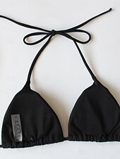voordelige 3-delige bikiniset-Dames Zwemkleding Bikini 2 stuks String Zwempak Blote rug Slank Vakantie Strand Kleding Effen Kleur Halternek Mouwloos Lange mouw Badpakken