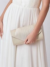 お買い得  クラッチバッグ＆イブニングバッグ-プリーツデザインのシャンパングリッターイブニングクラッチバッグ - 結婚式、パーティー、フォーマルなイベントに最適なエレガントな女性用ハンドバッグ