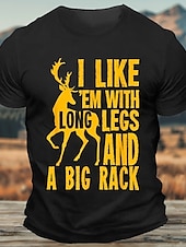 cheap Men&#039;s Graphic T Shirt-Men&#039;s Funny Hunting Deer T Shirt Tee Top 100% Cotton Short Sleeve Graphic Shirt Black Army Green Dark Blue Comfortable Tee Street Sports Outdoor Fashion Designer Clothing