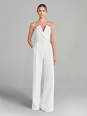 economico ROSSO-tute abito da sera elegante abito formale matrimonio lunghezza pavimento manica lunga illusione scollo tasca crêpe elasticizzato con perle tasca 2025