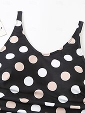 billiga Onesies-Dam Badkläder En bit Baddräkt Magkontroll Hög midja Smal Semester Standkläder Prickig U-hals Ärmlös Baddräkter