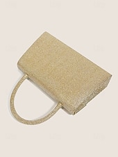 voordelige Clutches &amp; Avondtasjes-Dames Koppeling Avondtasje Schoudertassen Klep tas Polyesteri Feest Bruiloft Ketting Grote capaciteit Multi-dragen Effen Kleur Zilver Zwart Lichtbruin