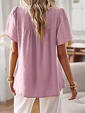 نسائي تي شيرت سهل موضة الحديث كاجوال كم قصير رقبة عالية مدورة قمصان عادية مناسب للبس اليومي عطلة نهاية الاسبوع أبيض وردي بلاشيهغ بني الصيف رخيصةأون قمصان ذات قوام-نسائي تي شيرت سهل موضة الحديث كاجوال كم قصير رقبة عالية مدورة قمصان عادية مناسب للبس اليومي عطلة نهاية الاسبوع أبيض وردي بلاشيهغ بني الصيف