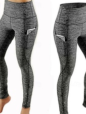 economico Leggings e collant da yoga-Per donna Pantaloni da yoga Leggings da yoga Vita Alta Yoga Allenamento in Palestra Pilates Collant Grigio scuro Nero Blu marino Autunno Gli sport Abbigliamento sportivo Elasticizzato Taglia piccola