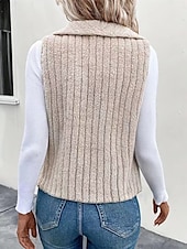 abordables Vestes-Femme Veste décontractée Extérieur Patchwork Couleur unie Coupe Vent Mode Standard Vêtements d&#039;extérieur Sans Manches Automne gris rosé pâle S