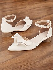 olcso Block Heels-Női Magassarkúak Ρετρό Munka Napi Csat Vaskosabb sarok Erősített lábujj Elegáns Szüret PU Fém csat Mandula Fekete Bézs