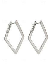 economico Orecchino da donna-orecchini a cerchio in oro geometrici minimalisti a forma di diamante: gioielli eleganti per le donne, perfetti per l&#039;uso quotidiano e per le occasioni speciali