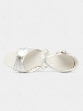 baratos Sapatos de Dança Latina-sapatos de dança peep-toe de cetim para meninas com detalhes de strass e tiras ajustáveis – sapatos de performance confortáveis para balé, salão de baile e eventos especiais