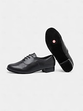 preiswerte Tanzschuhe für Herren-schwarze Tanzschuhe zum Schnüren für Herren mit weicher Wildledersohle und klassischem Design – ideal für Standard-, lateinamerikanische und Bühnenauftritte