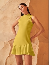 voordelige Golfkleding voor dames-Dames golf jurk Meerblauw Bos Groen Donker roze Mouwloos Jurken Dames golfkleding kleding outfits draag kleding