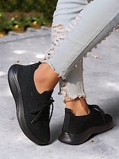 preiswerte Damen-Sneaker-weiße, leichte Strick-Schnürsneaker für Damen – atmungsaktive Sportschuhe zum Laufen, Gehen und für den Komfort im Alltag