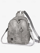 preiswerte Mode Rucksäcke-Wandelbarer Damen-Rucksack aus Kunstleder in Braun mit verstellbaren Riemen, mehreren Tragevarianten und Reißverschlusstaschen – ideal für Reisen, Arbeit und den täglichen Gebrauch