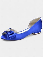 abordables Semi-formel-ballerines à bout ouvert en satin bordeaux pour femmes avec nœud et ornements en strass – chaussures de mariage élégantes pour les occasions nuptiales et formelles