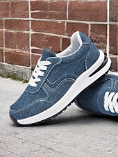 cheap Women&#039;s Sneakers-Women&#039;s Stylish Denim Sneakers with White Sole | Perfect for Casual and Everyday Wear