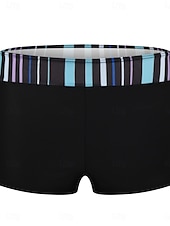 billiga Tankinis-Dam Badkläder Tankini 2 st Pojkeben Baddräkt Öppen rygg Hög midja Semester Standkläder Rand V-hals Ärmlös Baddräkter