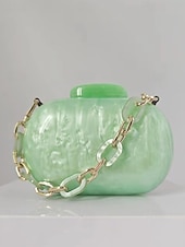 voordelige Clutches &amp; Avondtasjes-Dames Koppeling Avondtasje Schoudertassen Acryl Feest Bruiloft Ketting Multi-dragen Effen Kleur Amandel Zwart Wit