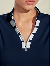 billiga Golfklänningar-Dam golfklänning Mörkblå Långärmad Golfkläder för damer Kläder Outfits Bär kläder