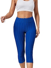 cheap Yoga Leggings &amp; Tights-Women&#039;s Yoga Pants Yoga Leggings Pocket Basic Tummy Control Butt Lift High Waist Yoga Gym Workout Pilates Tights Capri Leggings Fashion Black Pink Red Fall Winter Sports Activewear Stretchy Slim
