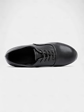 preiswerte Tanzschuhe für Herren-schwarze Tanzschuhe zum Schnüren für Herren mit weicher Wildledersohle und klassischem Design – ideal für Standard-, lateinamerikanische und Bühnenauftritte