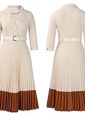 cheap Tea Length-A-Line Mother of the Bride Dress Elegant Vintage Simple V Neck Tea Length  3/4 Length Sleeve with Pleats 2025