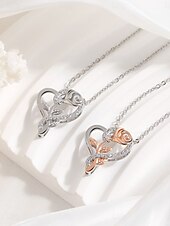 economico collane e ciondoli-collana in rame moda donna carina classica cuore adorabile collana a forma di cuore per san valentino regalo di compleanno