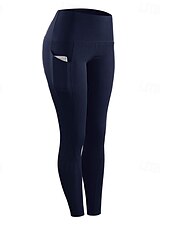 economico Leggings e collant da yoga-Per donna Pantaloni da yoga Leggings da yoga Vita Alta Yoga Allenamento in Palestra Pilates Collant Grigio scuro Nero Blu marino Autunno Gli sport Abbigliamento sportivo Elasticizzato Taglia piccola