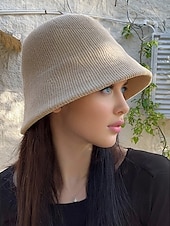 cheap Women&#039;s Hats-Women&#039;s Knitted Bucket Hat, Soft Warm Winter Hat for Casual Outings and Travel