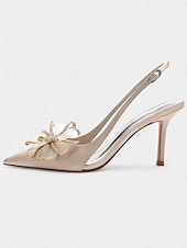 halpa Morsian-elegantit satiinikorkokengät kristallirusetilla – slingback-hääkengät klassisiin tanssiaisiin ja intiimeihin seremonioihin