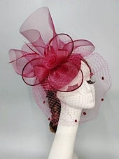 cheap Fascinators-Fascinators Feathers Net Veil Hat Wedding Horse Race With Feather Cap Headpiece Headwear