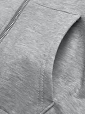 baratos Moletons e Sweatshirts Texturizados-Mulheres Moletom com zíper Tecido Moderno Confortável Manga Longa Com Capuz Tops regulares Casual Patchwork Zíper Bolsos Cinzento Primavera Outono Inverno