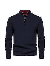 preiswerte Herrengolfkleidung-Herren Pullover Dunkelmarine Pfauenblau Langarm Shirt Golfkleidung, Kleidung, Outfits, Kleidung