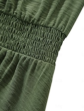 preiswerte Kleider für die Arbeit-Damen Midikleid Casual kleid A Linie Kleid Stilvoll Basic Brautkleider schlicht Urlaub Täglich Regular Fit Glatt Langarm V Ausschnitt Schwarz Armeegrün Sommer Frühling