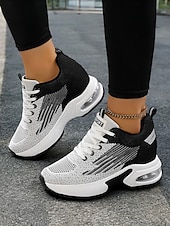 preiswerte Damen-Sneaker-vielseitige rote Damen-Sneaker mit Luftpolstersohle für das Fitnessstudio oder Freizeitausflüge