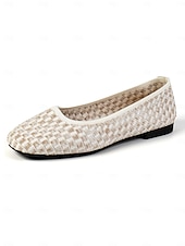 abordables Ballerines femme-ballerines en tricot bleu pour femmes avec semelle intérieure coussinée - chaussures confortables et élégantes pour le travail et le quotidien
