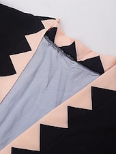 preiswerte Ausgefallene Kleider-Langes Damenkleid Maxikleid Boho-Kleid Freizeitkleid Swing-Kleid Sommerkleid Vintage Urlaub Alltag Strand Regular Fit Geometrisch 3/4-Ärmel V-Ausschnitt Schwarz Sommer Frühling Herbst