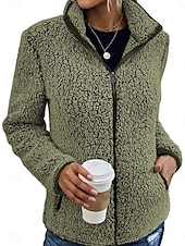 Жен. Зимнее пальто Зимняя куртка на открытом воздухе Для улицы Повседневные Осень Зима Обычная Пальто Стандартный Сохраняет тепло Дышащий Современный Стиль Жакеты Длинный рукав Сплошной цвет Недорогие Шерпа куртки-Жен. Зимнее пальто Зимняя куртка на открытом воздухе Для улицы Повседневные Осень Зима Обычная Пальто Стандартный Сохраняет тепло Дышащий Современный Стиль Жакеты Длинный рукав Сплошной цвет