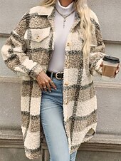economico Cappotti Invernali-Per donna Cappotto invernale Giacca invernale Giacca in pile Giacca in sherpa Esterno Strada Giornaliero Autunno Inverno Standard Cappotto Standard Tenere al caldo Traspirante Contemporaneo Moda
