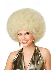 economico Parrucche di Carnevale-parrucca afro bionda deluxe per adulti per carnevale