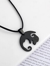 cheap Necklaces &amp; pendants-Necklace Stainless Steel Women&#039;s Fashion Cute Two tone Animal Lovely Round Heart Shape Necklace For Valentine&#039;s Day Birthday Gift