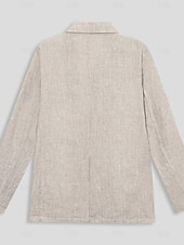 billiga Herrarnas Elite Ytterkläder-Herr Kavajjacka Bröllop Årsdag Fest Sommar Vår 100% Linne Linne Ensfärgat Enkelknäppt med Ett Knapphål Blazer Vit Marinblå Blå Beige