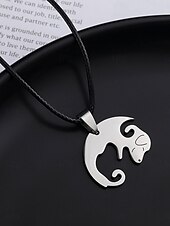 cheap Necklaces &amp; pendants-Necklace Stainless Steel Women&#039;s Fashion Cute Two tone Animal Lovely Round Heart Shape Necklace For Valentine&#039;s Day Birthday Gift