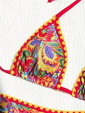 tanie Zestawy bikini-Damskie Stroje kąpielowe Bikini 2 szt Bezczelny Kostium kąpielowy Odkryte plecy Szczupła Urlop Stroje plażowe W Tureckie Wzory Kantarka Bez rękawów Kostiumy kąpielowe