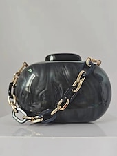 voordelige Clutches &amp; Avondtasjes-Dames Koppeling Avondtasje Schoudertassen Acryl Feest Bruiloft Ketting Multi-dragen Effen Kleur Amandel Zwart Wit