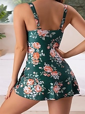 billiga Badessor-Kvinnors badkläder simklänningar Tankini baddräkt mode sexig grafisk U-hals ärmlösa baddräkter