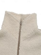 economico Felpe e Sweatshirt Texturizzati-Per donna Liscio Di tendenza Informale Manica lunga Collo alto Top regolari Strada Informale Per uscire Collage Beige Autunno Inverno