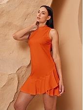 voordelige Golfkleding voor dames-Dames golf jurk Meerblauw Bos Groen Donker roze Mouwloos Jurken Dames golfkleding kleding outfits draag kleding